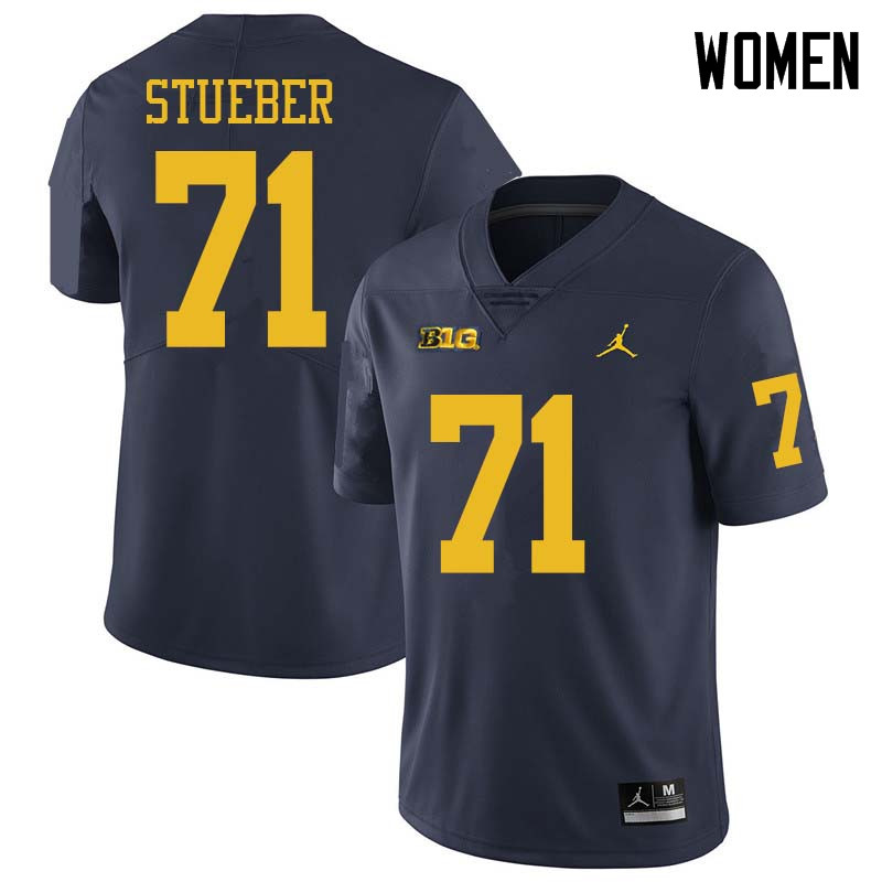 Jordan Brand Women #71 Andrew Stueber Michigan Wolverines College Football Jerseys Sale-Navy